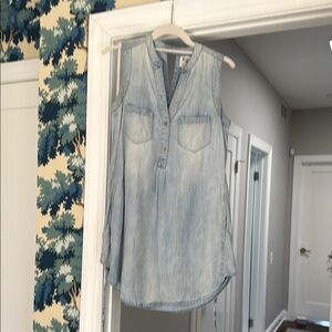 HOLDING HORSES Blue Mini Dress Relaxed with tie